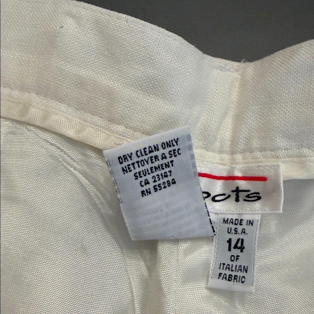 Talbots Linen Neutral cream ivory High Waist Tailored Bermuda Shorts 14 ๐โโฌ - Picture 7 of 14